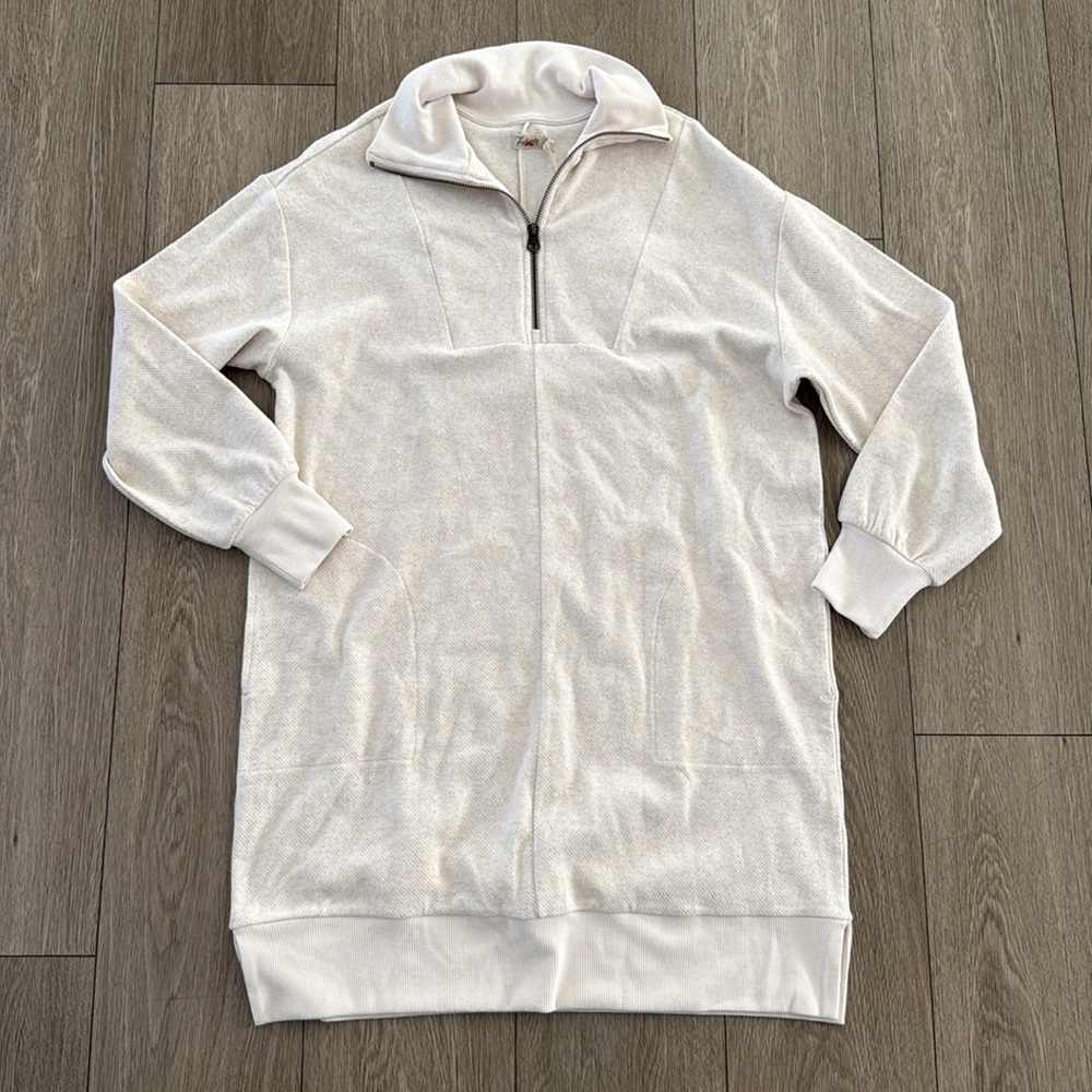 Faherty Legend Quarter Zip Dress Off White NWT size small - Picture 7 of 11